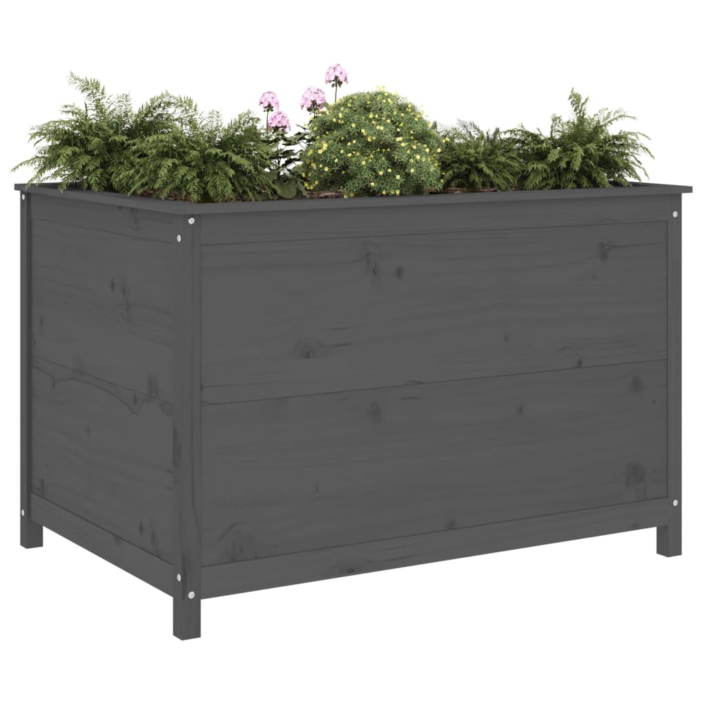 vidaXL Lit surélevé de jardin gris 119,5x82,5x78 cm bois de pin massif