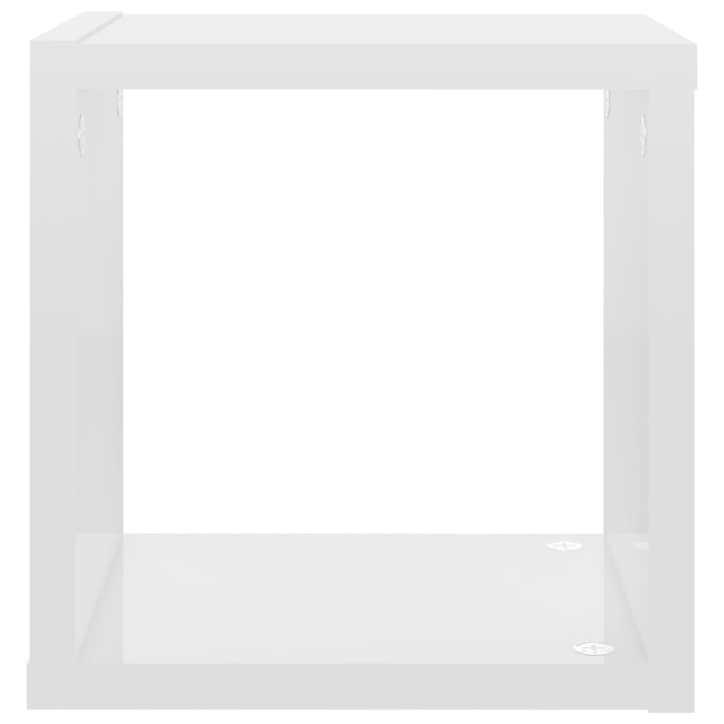 vidaXL Étagères cube murales 4 pcs Blanc brillant 22x15x22 cm