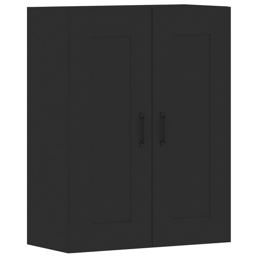 vidaXL Armoires murales 2 pcs noir bois d'ingénierie