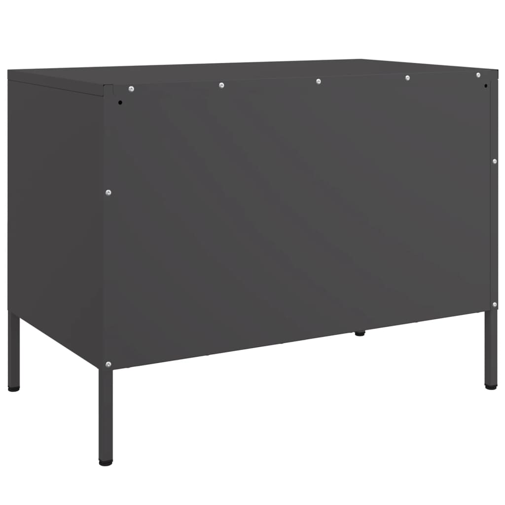 vidaXL Meubles TV 2 pcs noir 68x39x50,5 cm acier