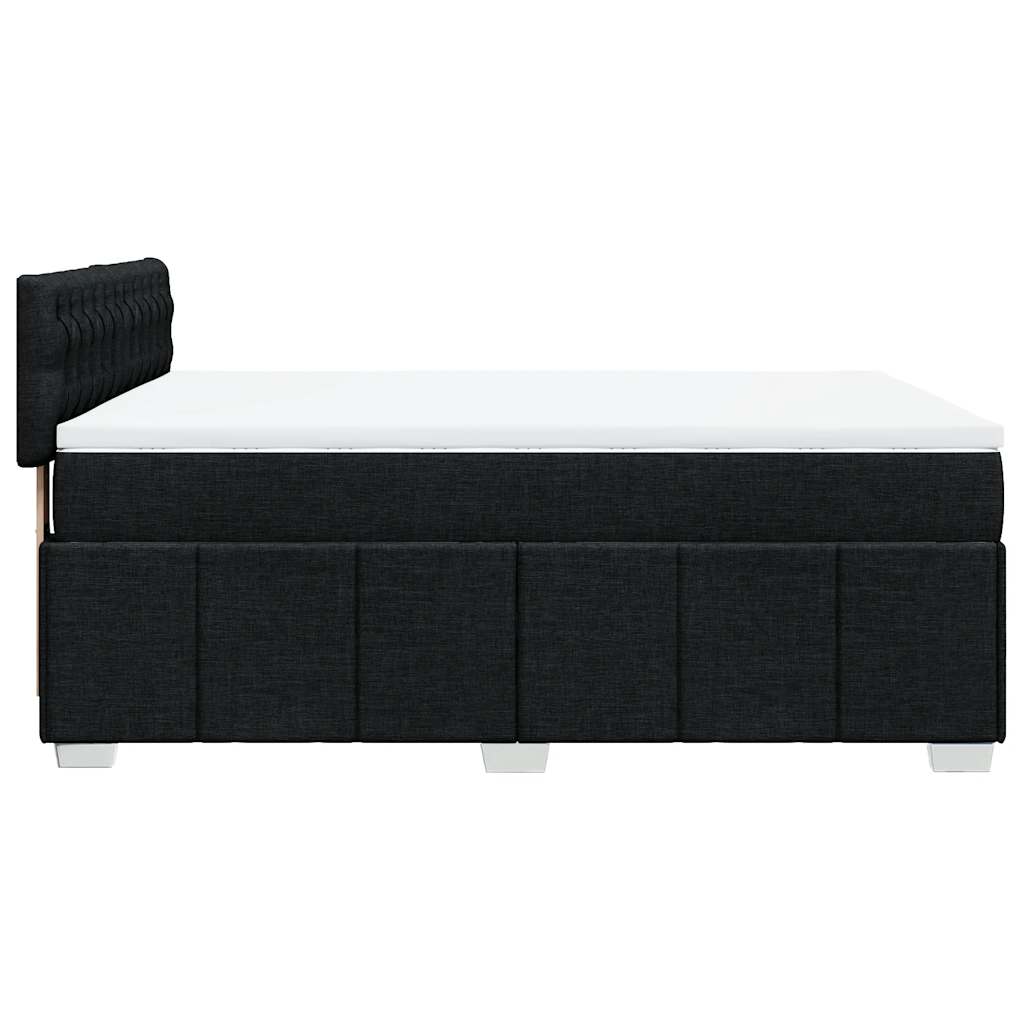 vidaXL Sommier à lattes de lit avec matelas Noir 140x200 cm Tissu