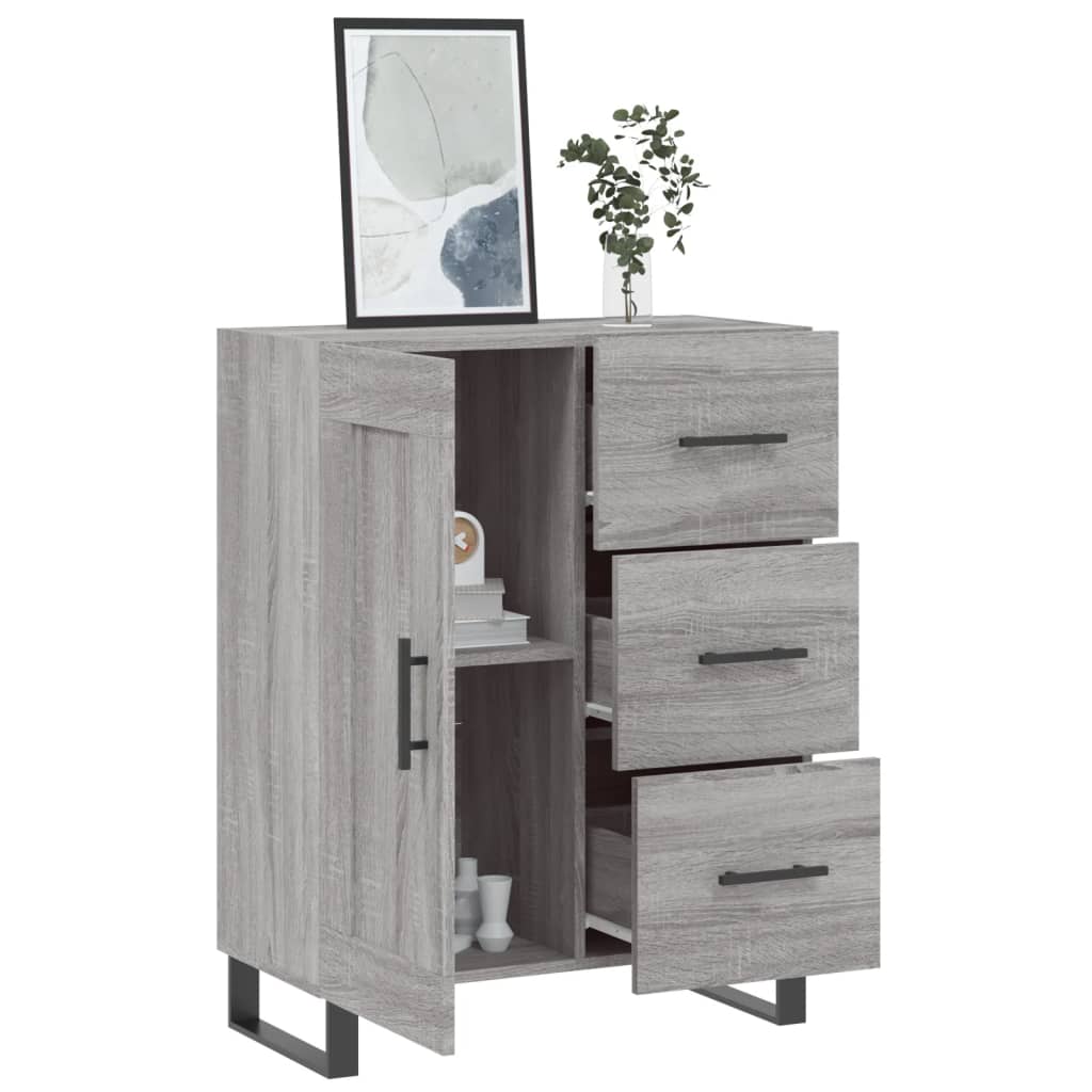 vidaXL Buffet sonoma gris 69,5x34x90 cm bois d'ingénierie