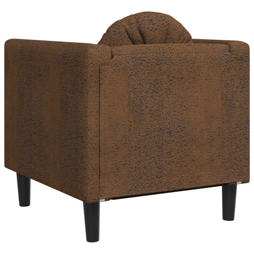 vidaXL Fauteuil avec coussin marron similicuir daim