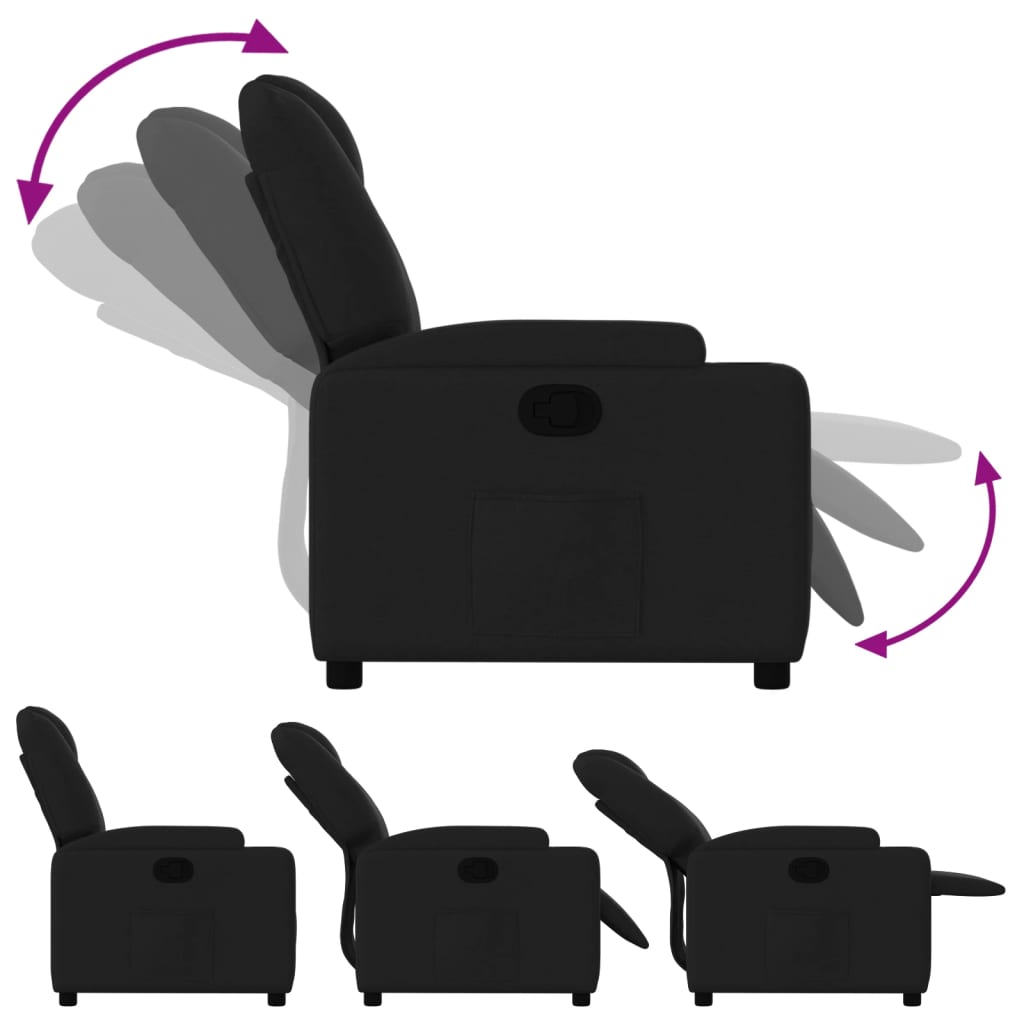 vidaXL Fauteuil inclinable Noir Tissu