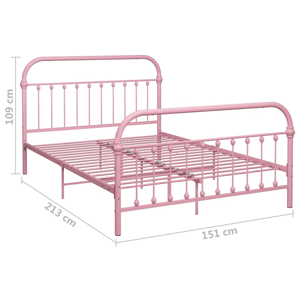 vidaXL Cadre de lit sans matelas rose métal 140x200 cm