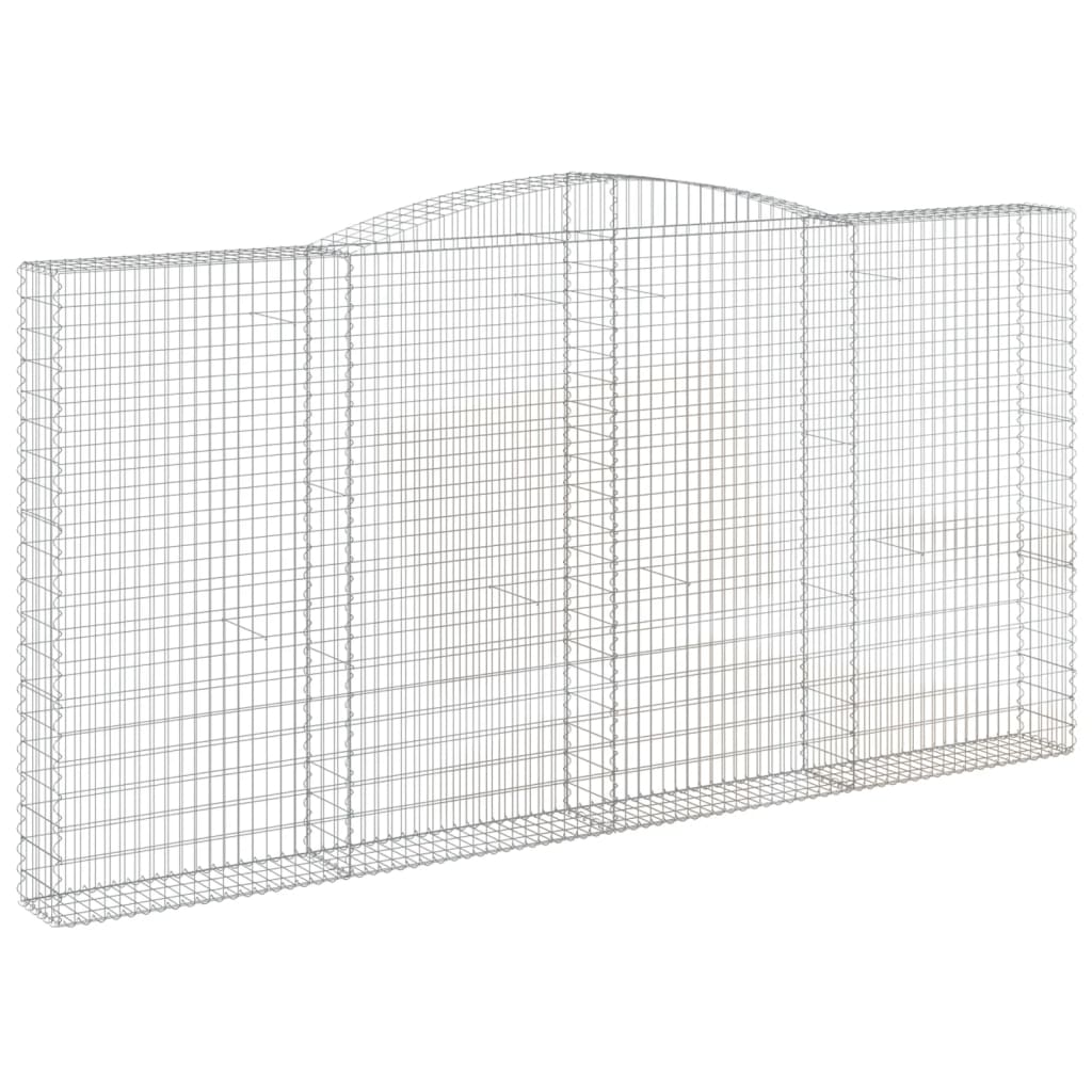 vidaXL Paniers à gabions arqués 4 pcs 400x30x200/220 cm Fer galvanisé