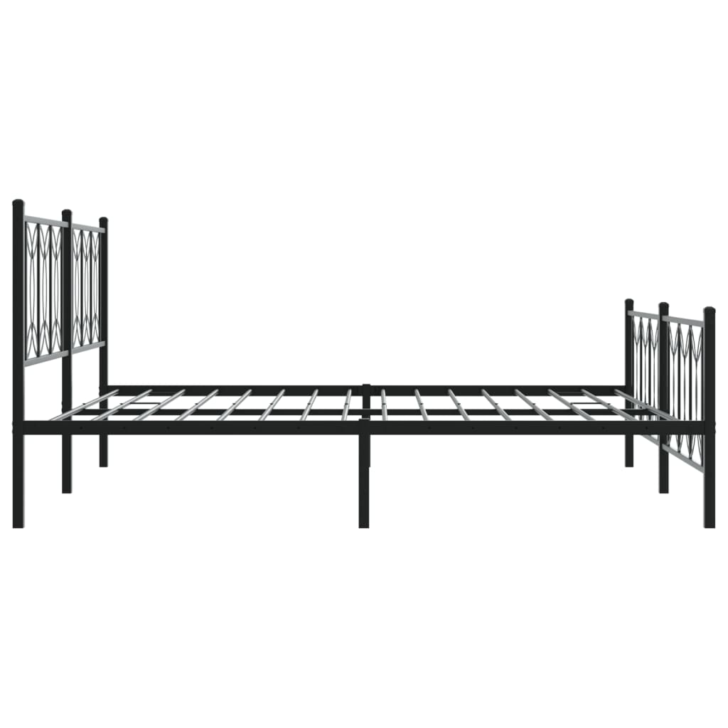 vidaXL Cadre de lit métal sans matelas avec pied de lit noir 183x213cm