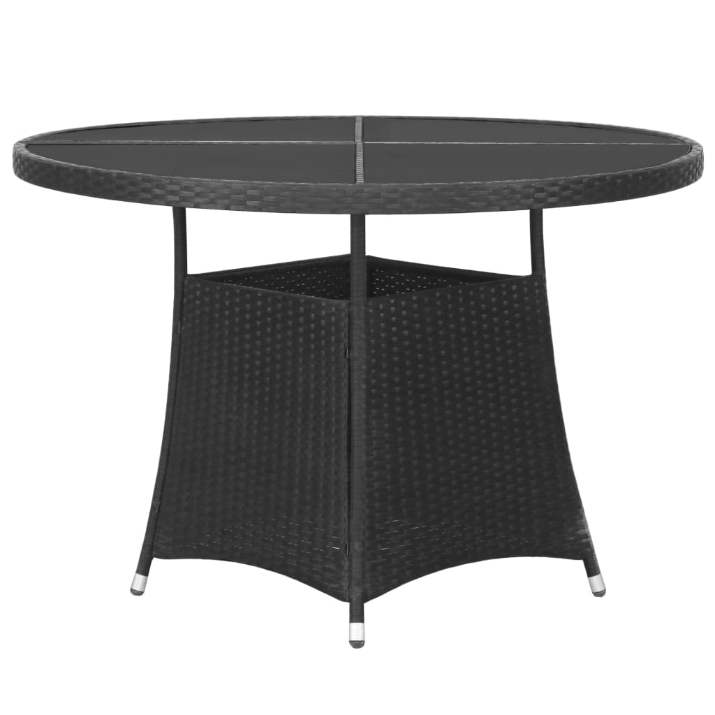 vidaXL Ensemble à dîner de jardin 7 pcs Résine tressée Noir