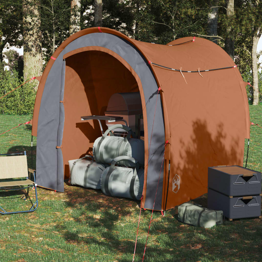 vidaXL Tente de rangement gris et orange 204x183x178 cm 185T taffetas