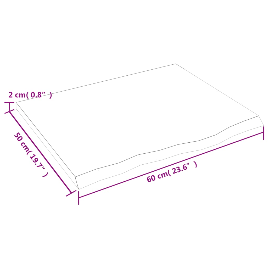 vidaXL Étagère murale marron clair 60x50x2 cm bois chêne massif traité