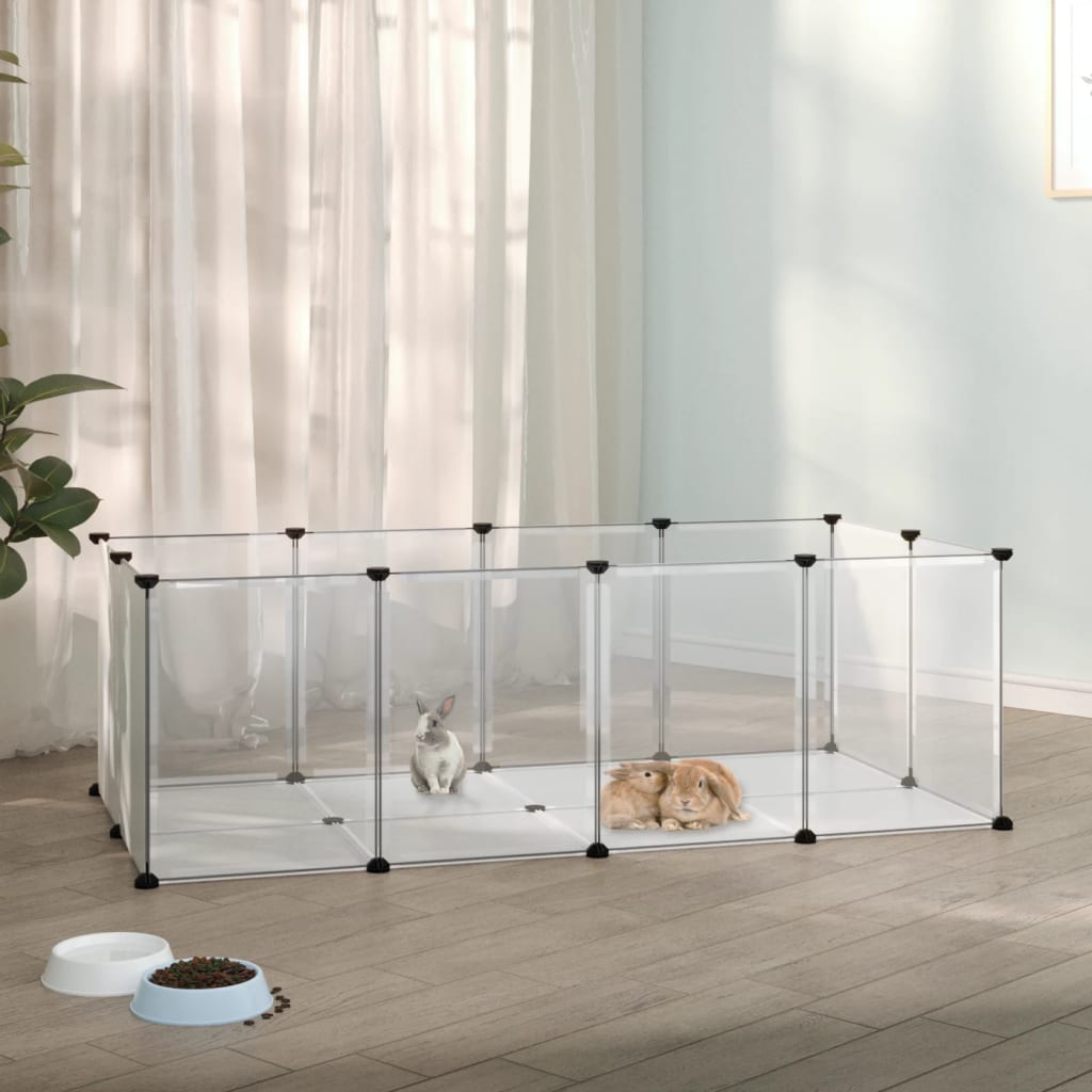 vidaXL Cage pour petits animaux Transparent 144x74x46,5 cm PP et Acier