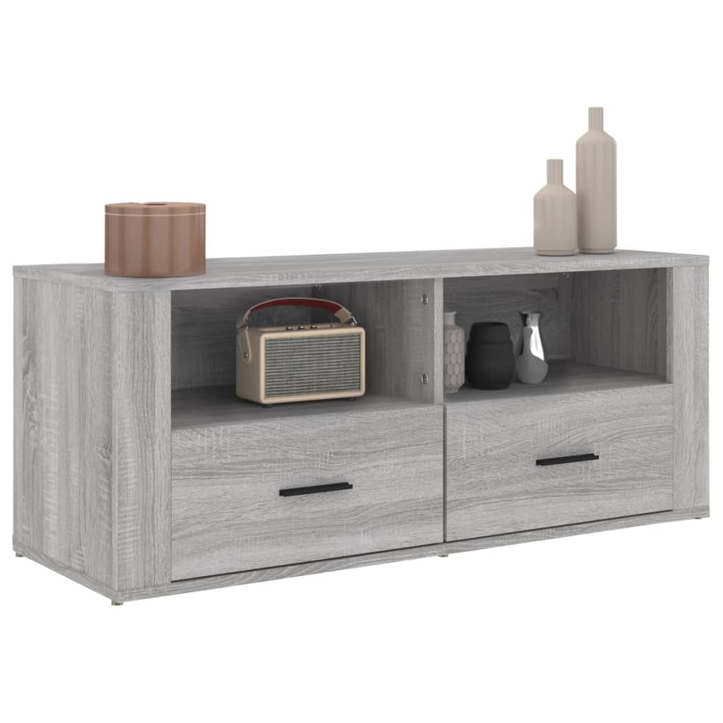 vidaXL Meuble TV Sonoma gris 100x35x40 cm Bois d'ingénierie