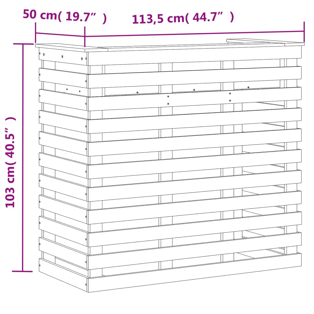 vidaXL Table de bar d'extérieur 113,5x50x103 cm bois massif de pin