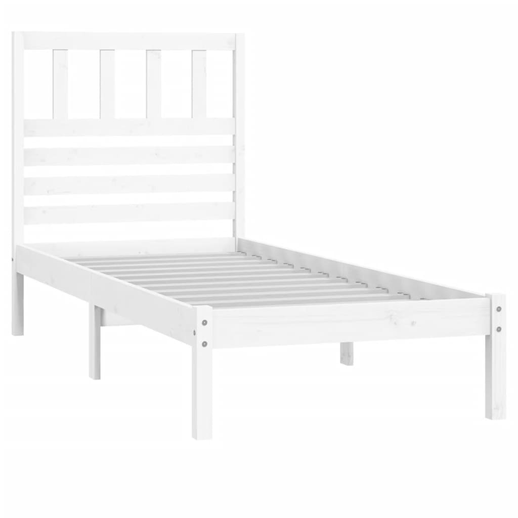 vidaXL Cadre de lit sans matelas blanc bois de pin massif 90x200 cm