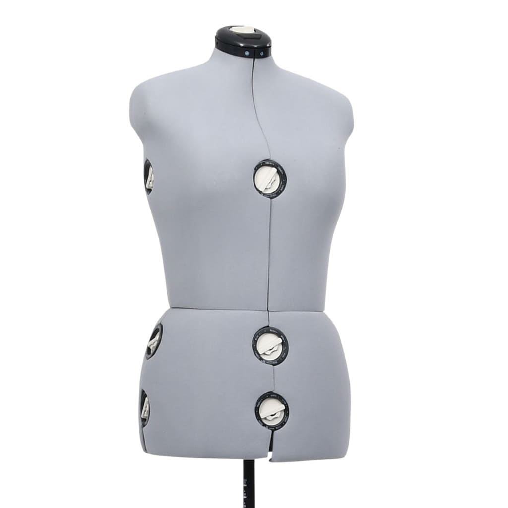 vidaXL Mannequin de robe ajustable pour femme Gris M Taille 40-46