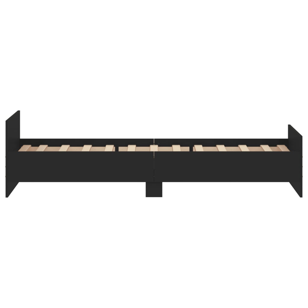 vidaXL Cadre de lit sans matelas noir 90x190 cm bois ingénierie