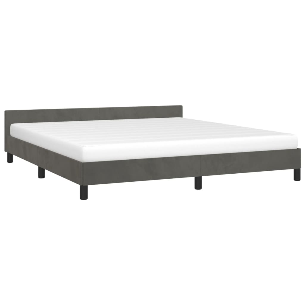 vidaXL Cadre de lit sans matelas gris foncé 160x200 cm velours