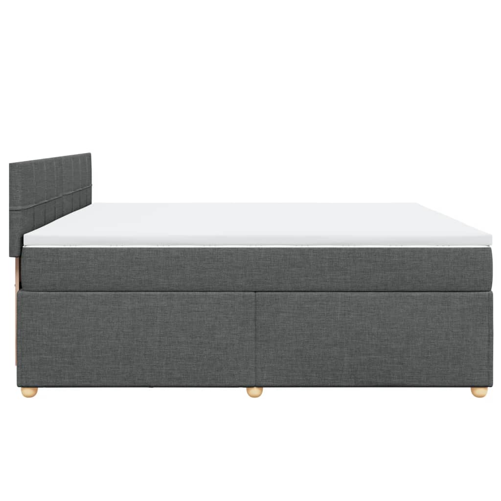 vidaXL Sommier à lattes de lit avec matelas Gris foncé 200x200cm Tissu