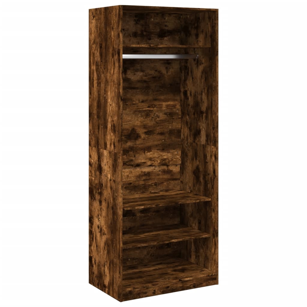 vidaXL Garde-robe chêne fumé 80x50x200 cm bois d'ingénierie