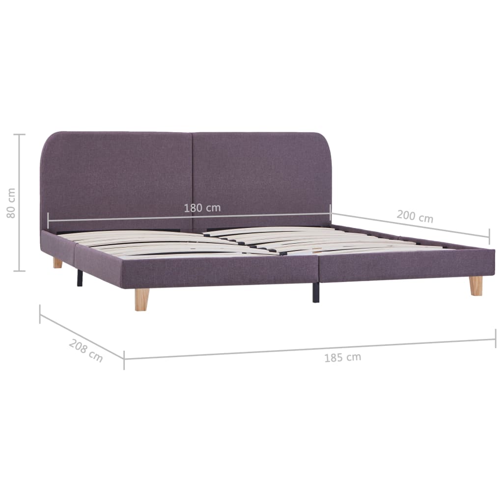 vidaXL Cadre de lit sans matelas taupe tissu 180x200 cm