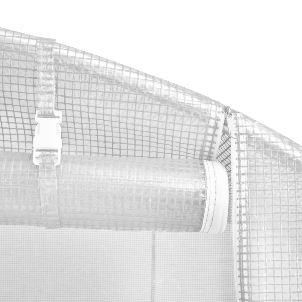 vidaXL Serre avec cadre en acier blanc 48 m² 12x4x2 m