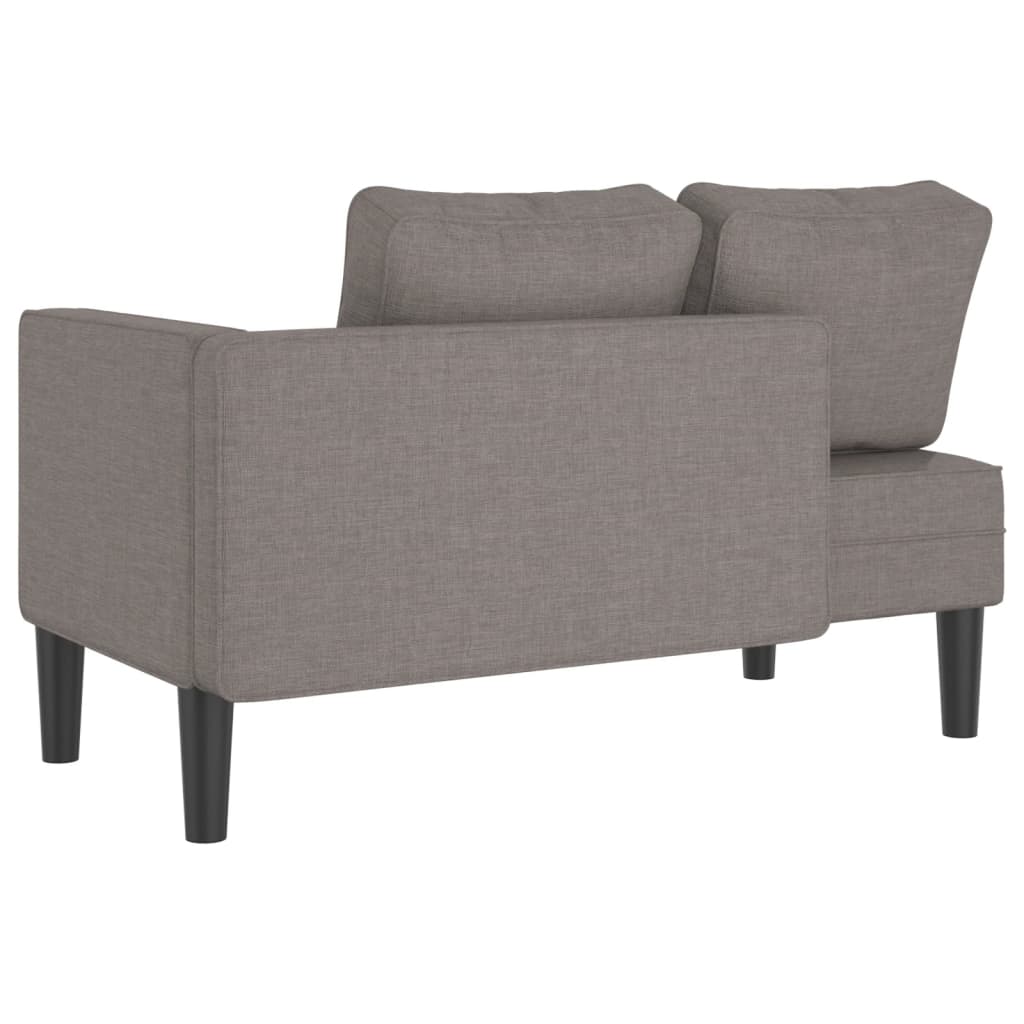 vidaXL Chaise longue avec coussins taupe tissu