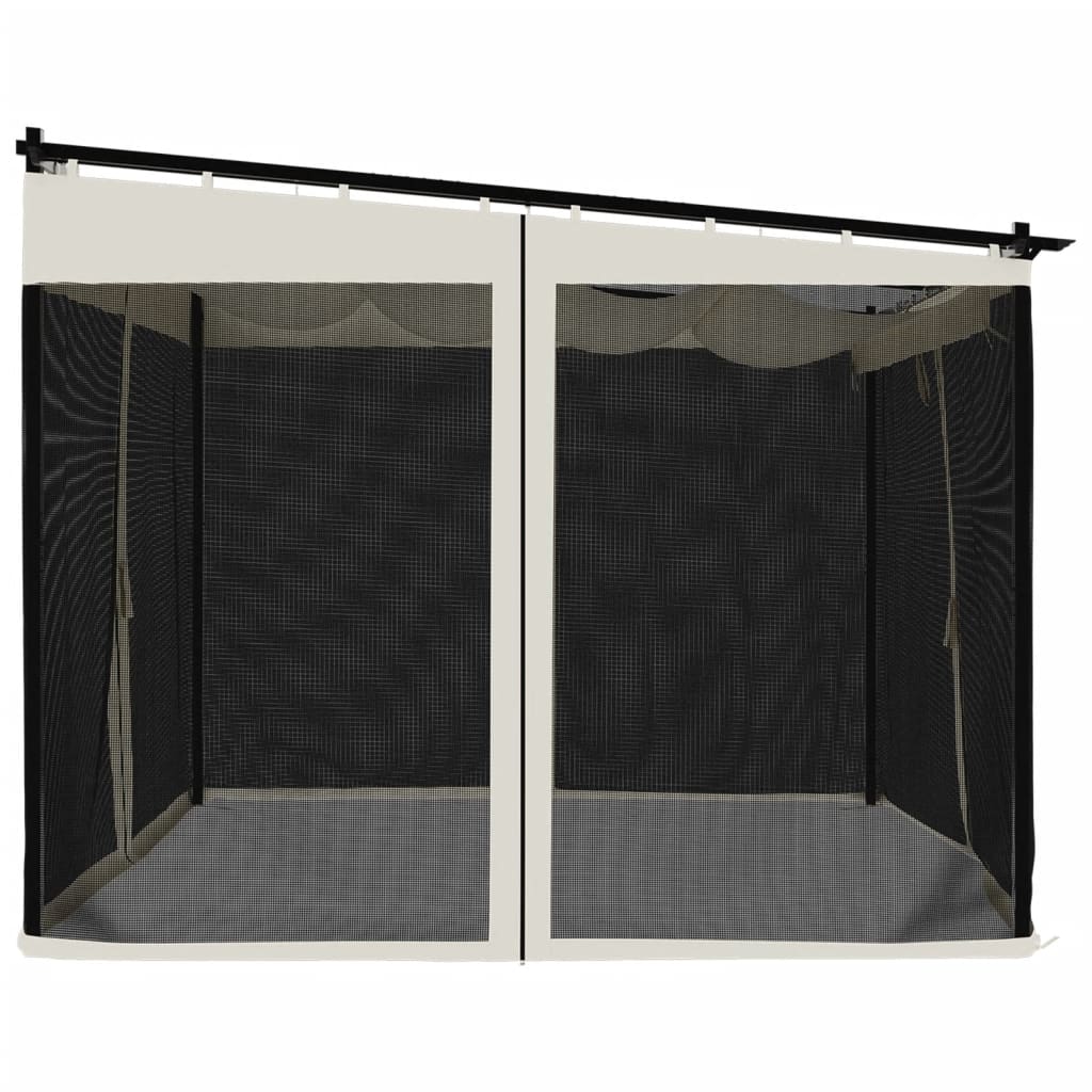 vidaXL Tonnelle avec parois en filet crème 3x3 m acier