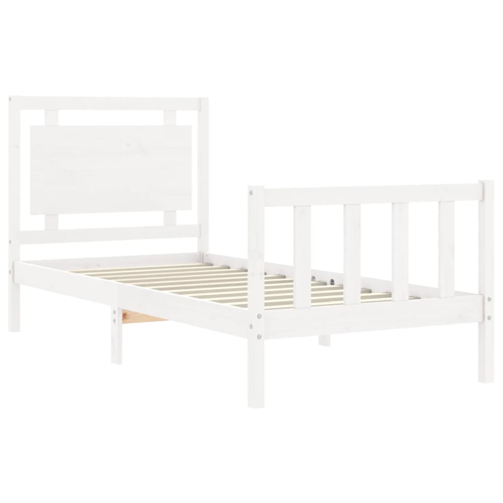 vidaXL Cadre de lit sans matelas blanc 90x200 cm bois de pin massif