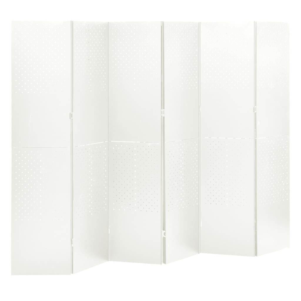 vidaXL Cloisons de séparation 6 panneaux 2 pcs Blanc 240x180 cm Acier