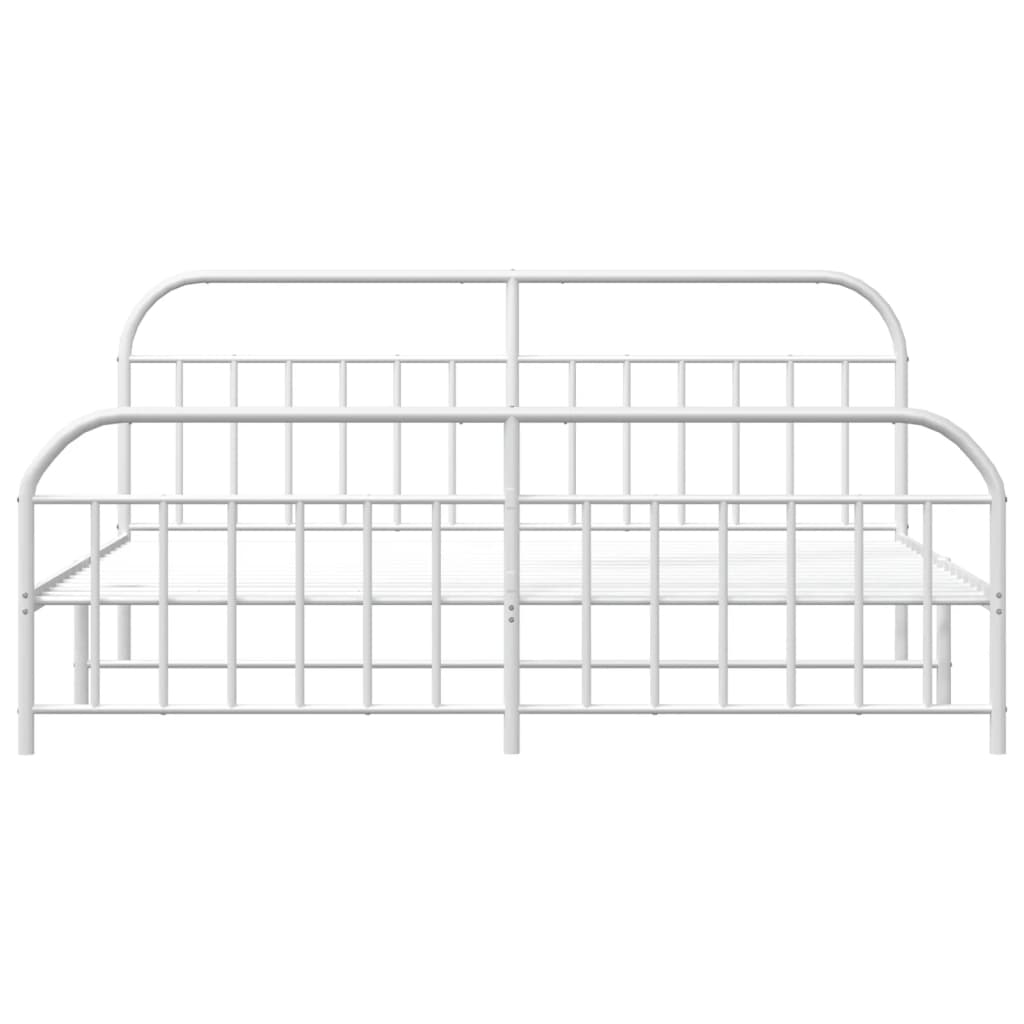 vidaXL Cadre de lit métal sans matelas et pied de lit blanc 200x200 cm