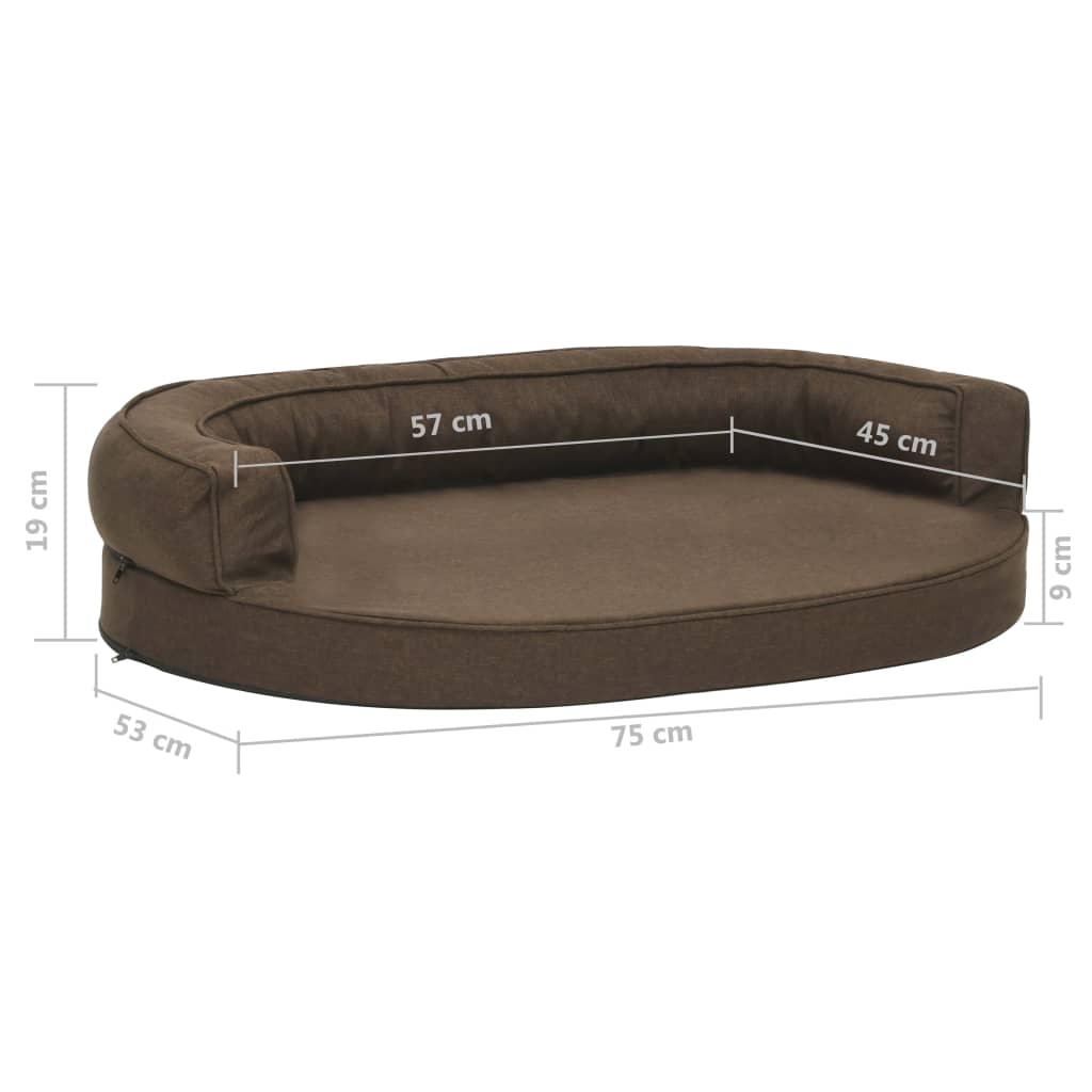 vidaXL Matelas de lit ergonomique pour chien 75x53 cm Aspect de lin