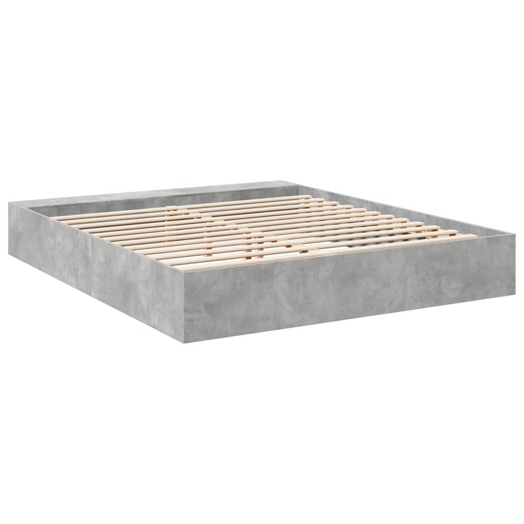 vidaXL Cadre de lit sans matelas gris béton 180x200 cm