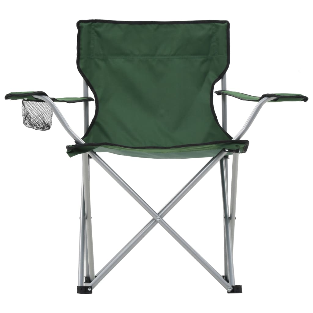 vidaXL Table et chaises de camping 3 pcs Vert