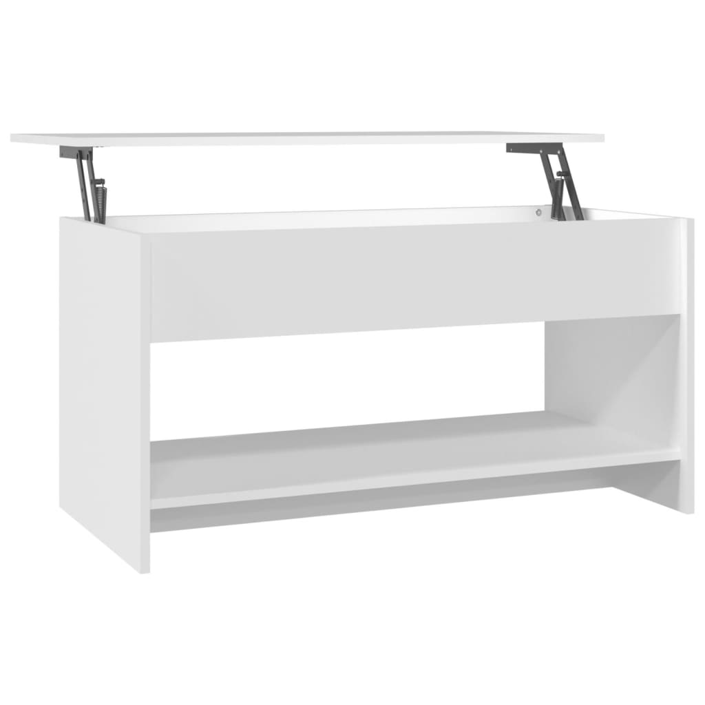vidaXL Table basse Blanc 102x50x52,5 cm Bois d'ingénierie