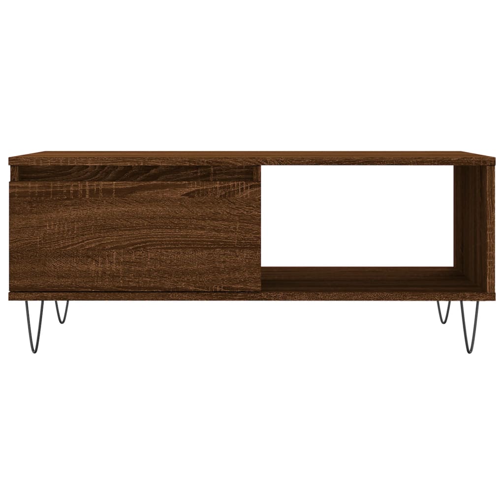 vidaXL Table basse Chêne marron 90x50x36,5 cm Bois d'ingénierie