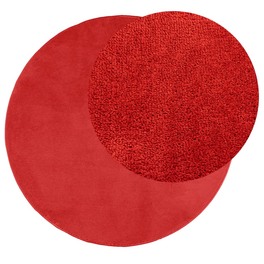 vidaXL Tapis OVIEDO à poils courts rouge Ø 280 cm