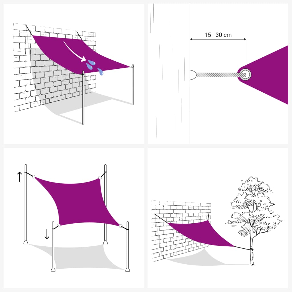 vidaXL Voile de parasol Tissu Oxford rectangulaire 3x5 m Beige