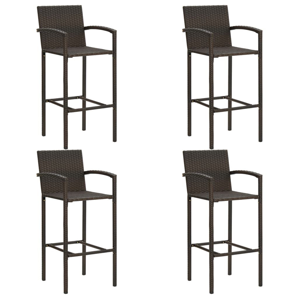 vidaXL Ensemble de bar de jardin 5 pcs Résine tressée Marron