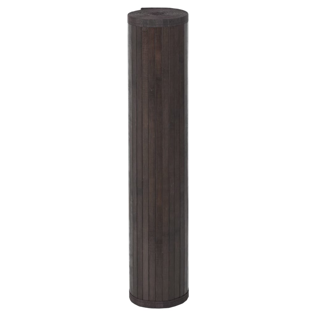 vidaXL Tapis carré marron foncé 100x100 cm bambou