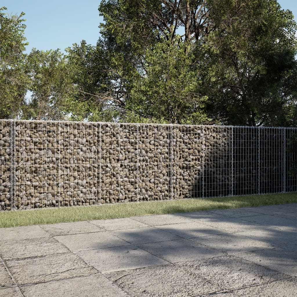 vidaXL Panier gabion avec couvercle 800x100x100 cm fer galvanisé