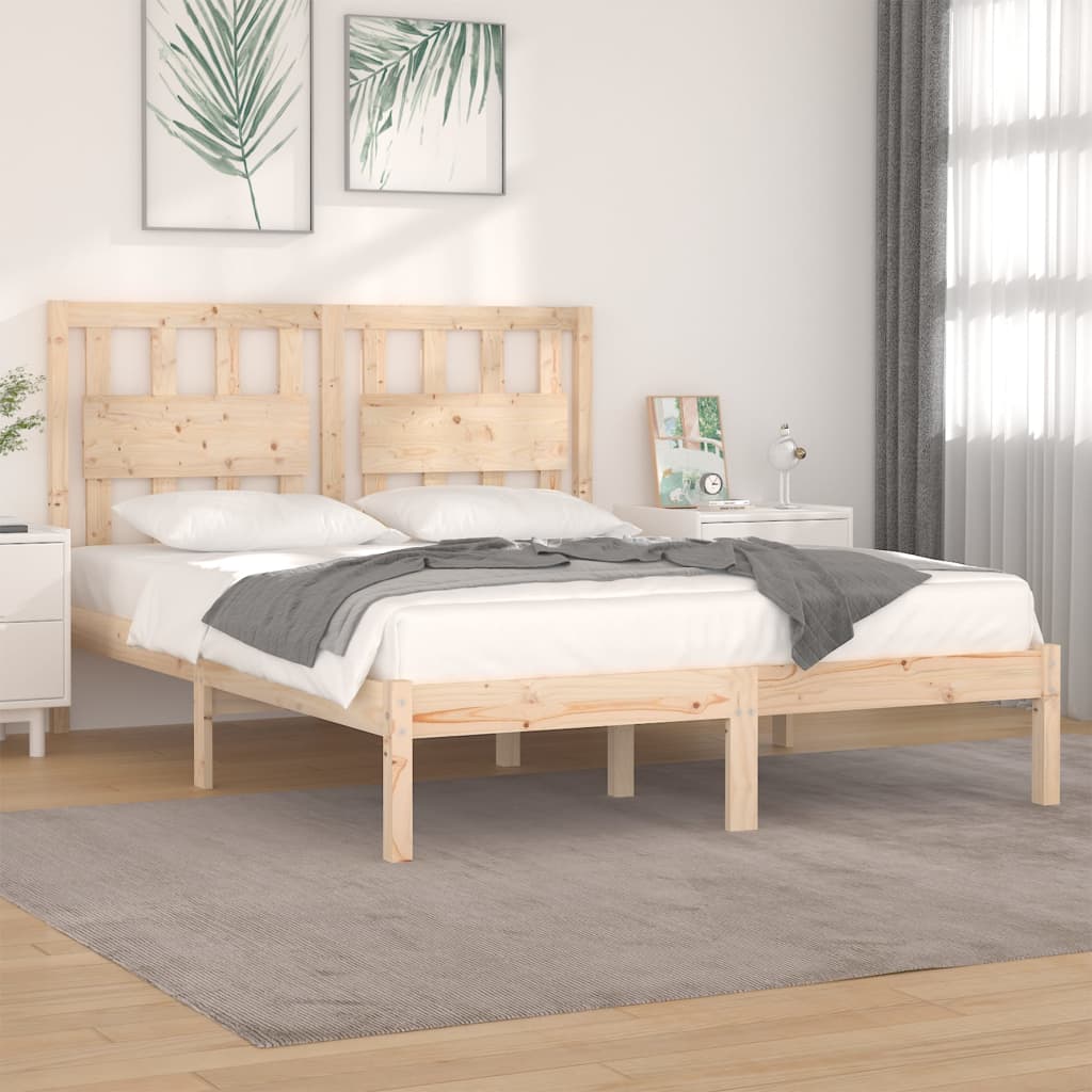 vidaXL Cadre de lit Bois de pin massif 140x190 cm