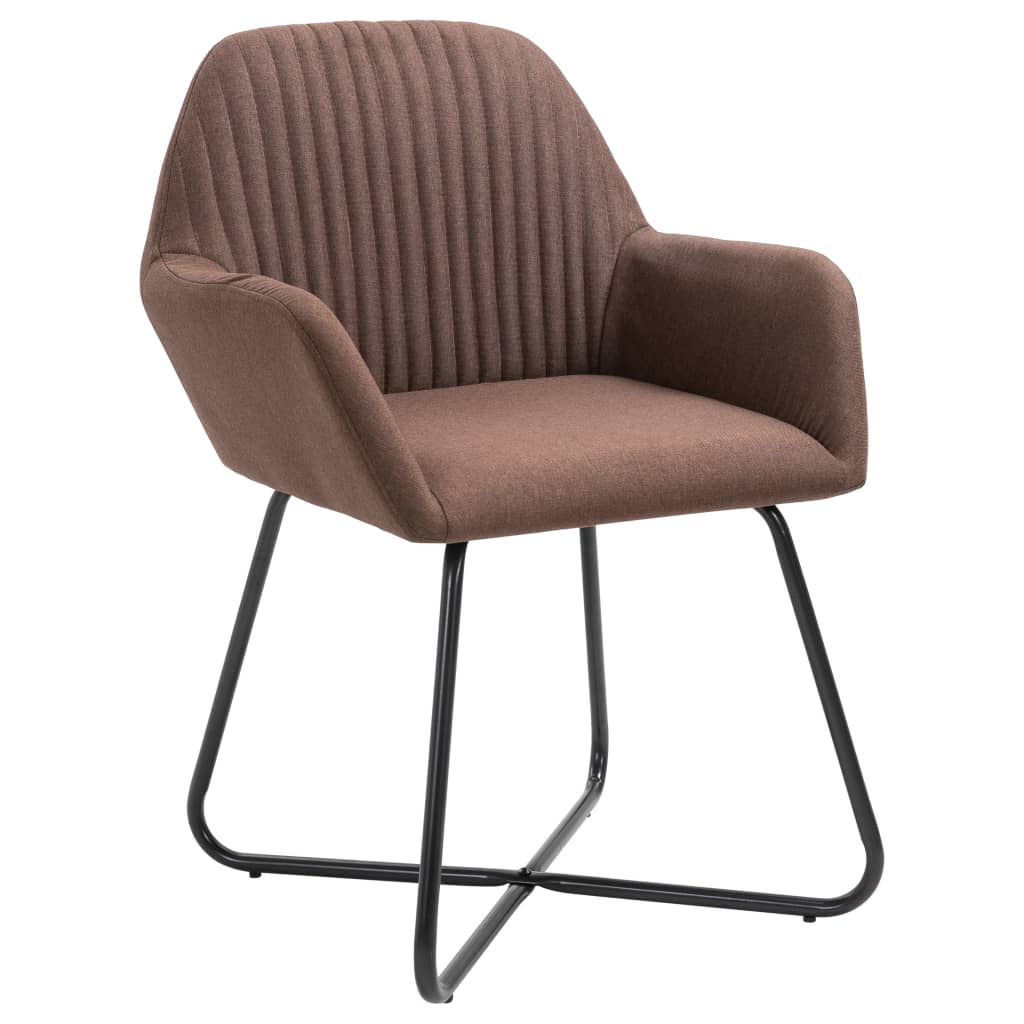 vidaXL Chaises à manger lot de 4 marron tissu