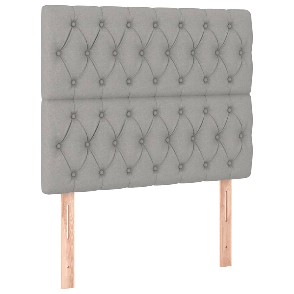 vidaXL Tête de lit à LED Gris clair 100x7x118/128 cm Tissu