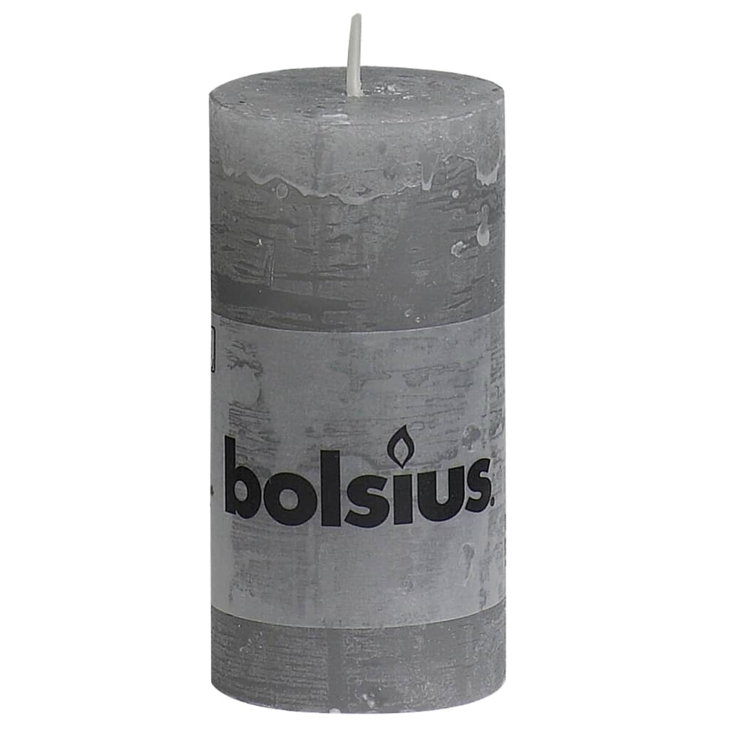 Bolsius Bougies pilier rustiques 8 pcs 100x50 mm Gris clair