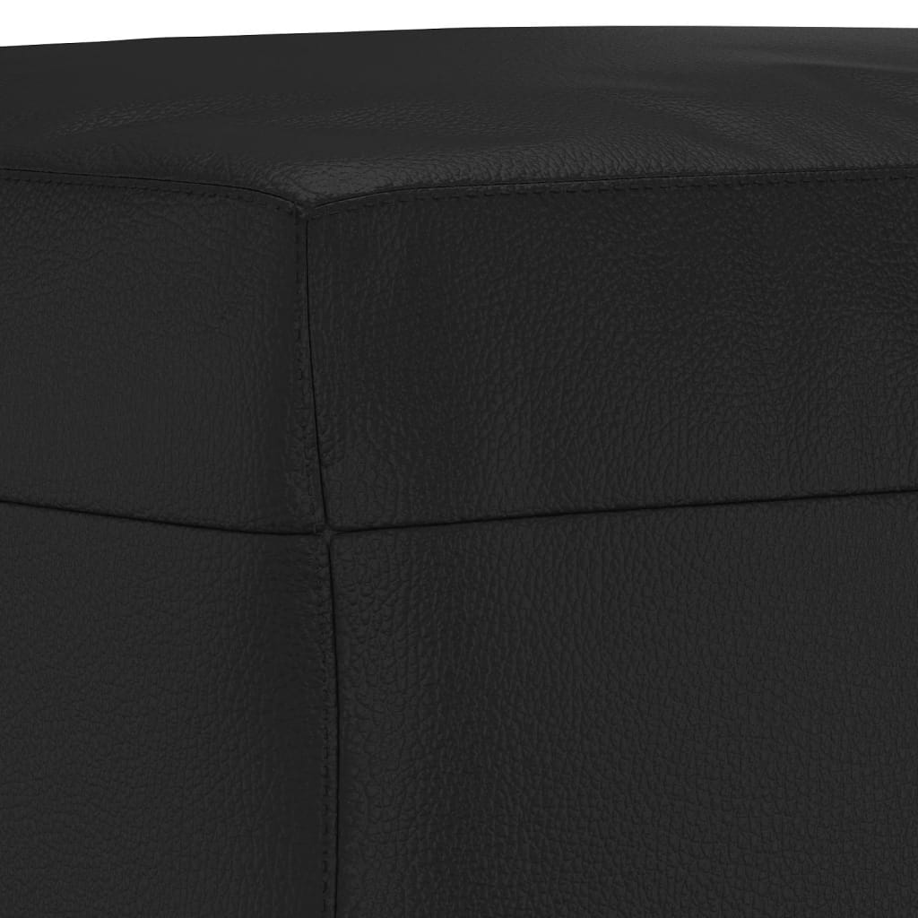 vidaXL Ensemble de canapés 3 pcs avec coussins Noir Similicuir