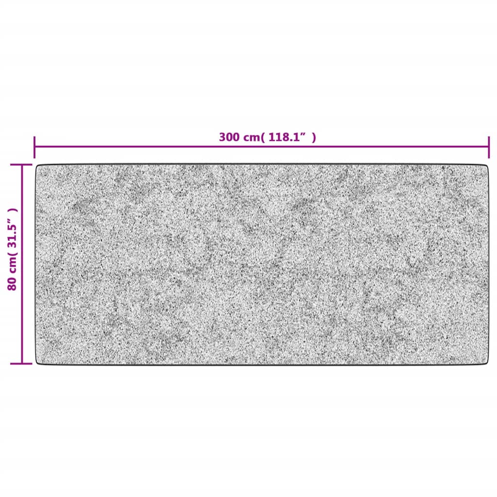 vidaXL Tapis lavable antidérapant 80x300 cm Gris