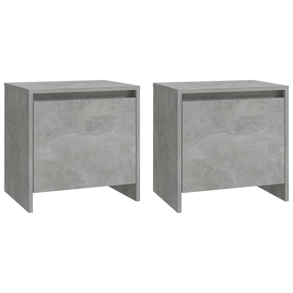 vidaXL Tables de chevet 2 pcs Gris béton 45x34x44,5 cm Aggloméré