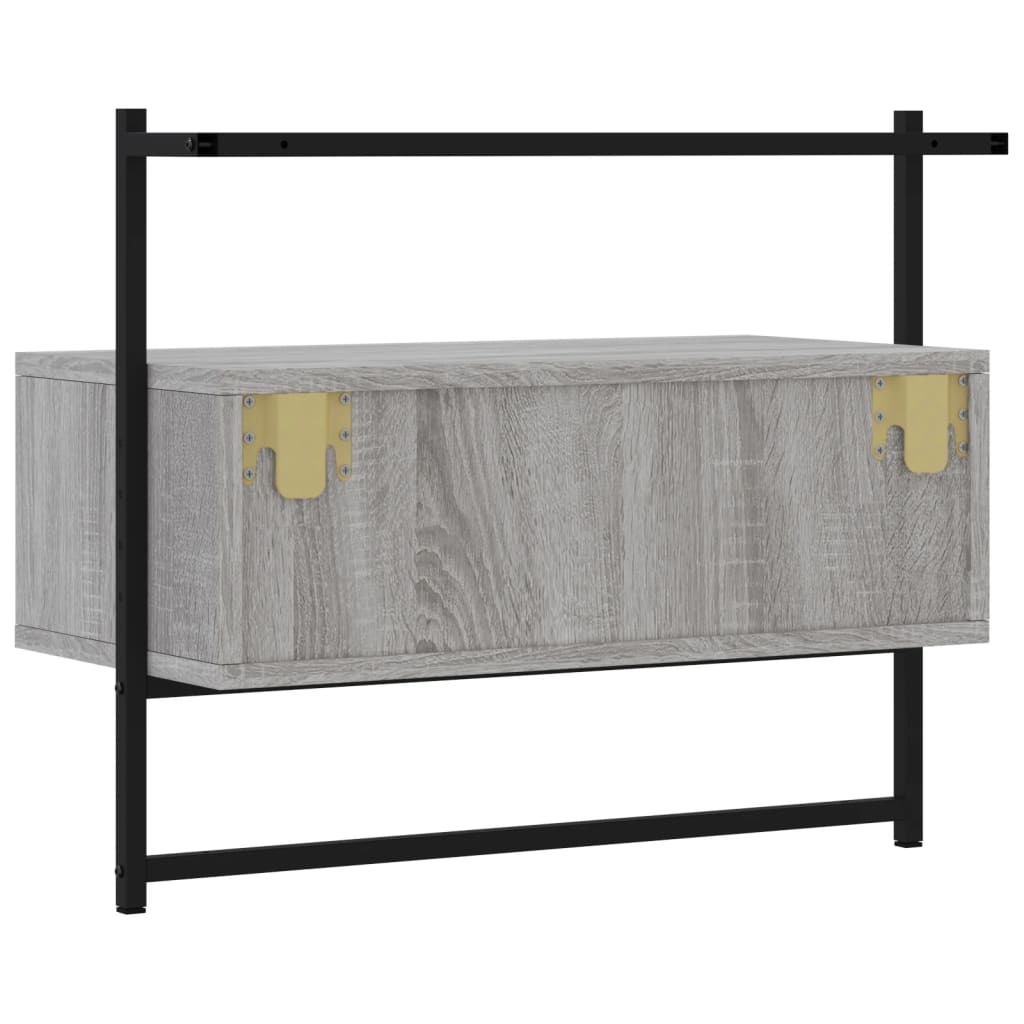 vidaXL Meuble TV mural sonoma gris 60,5x30x51 cm bois d'ingénierie