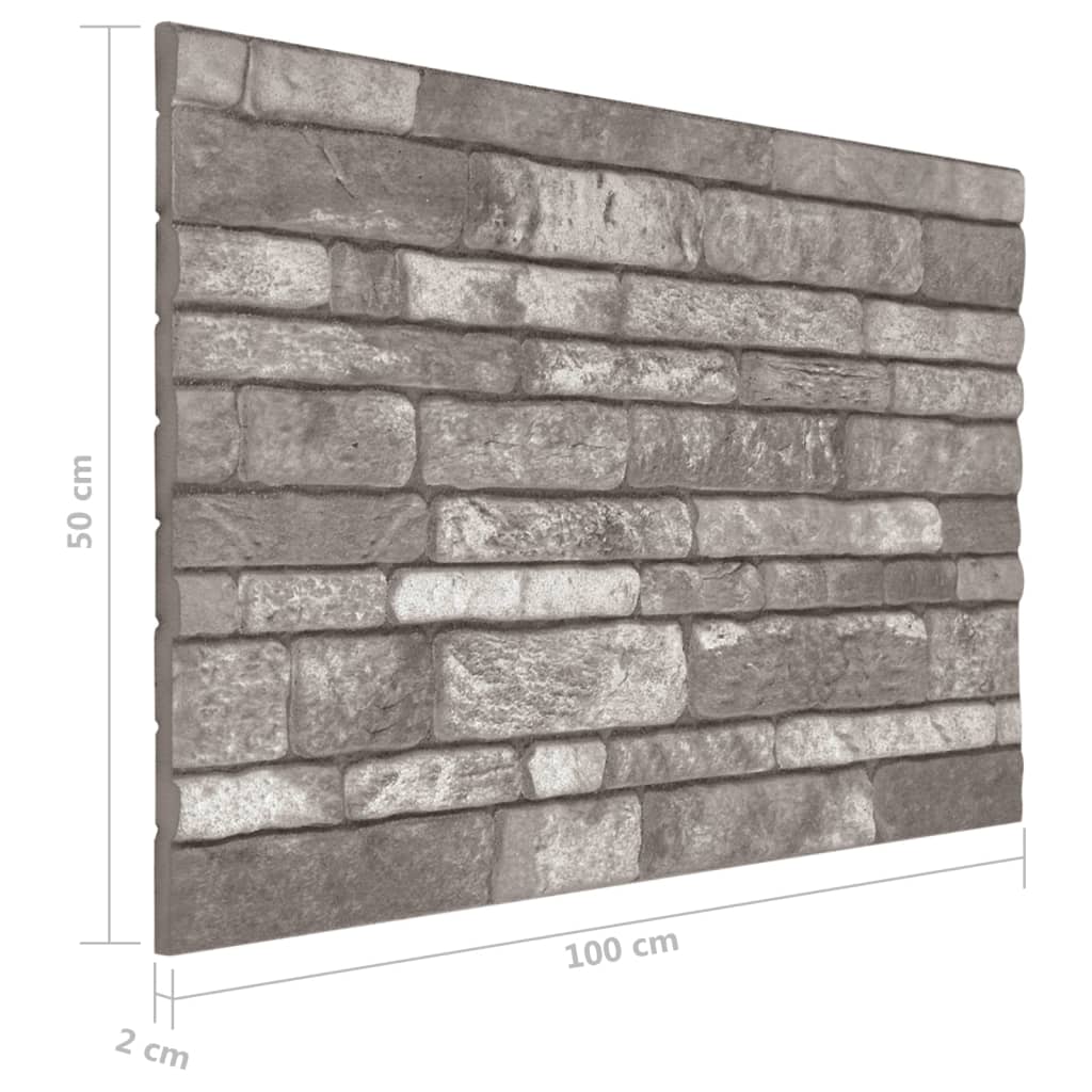 vidaXL Panneaux muraux 3D avec design de brique gris foncé 10 pcs EPS