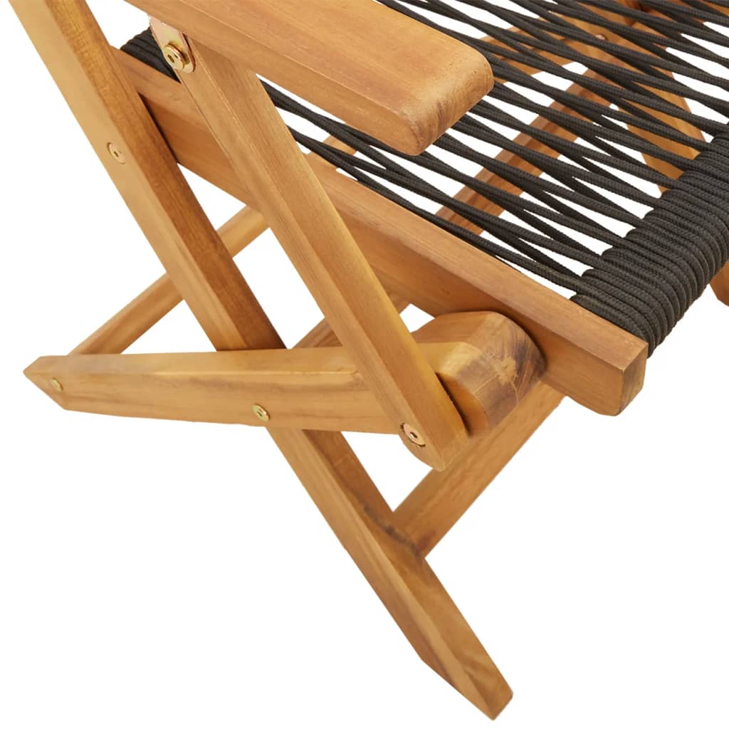 vidaXL Chaises de jardin lot de 2 noir bois d'acacia et polypropylène